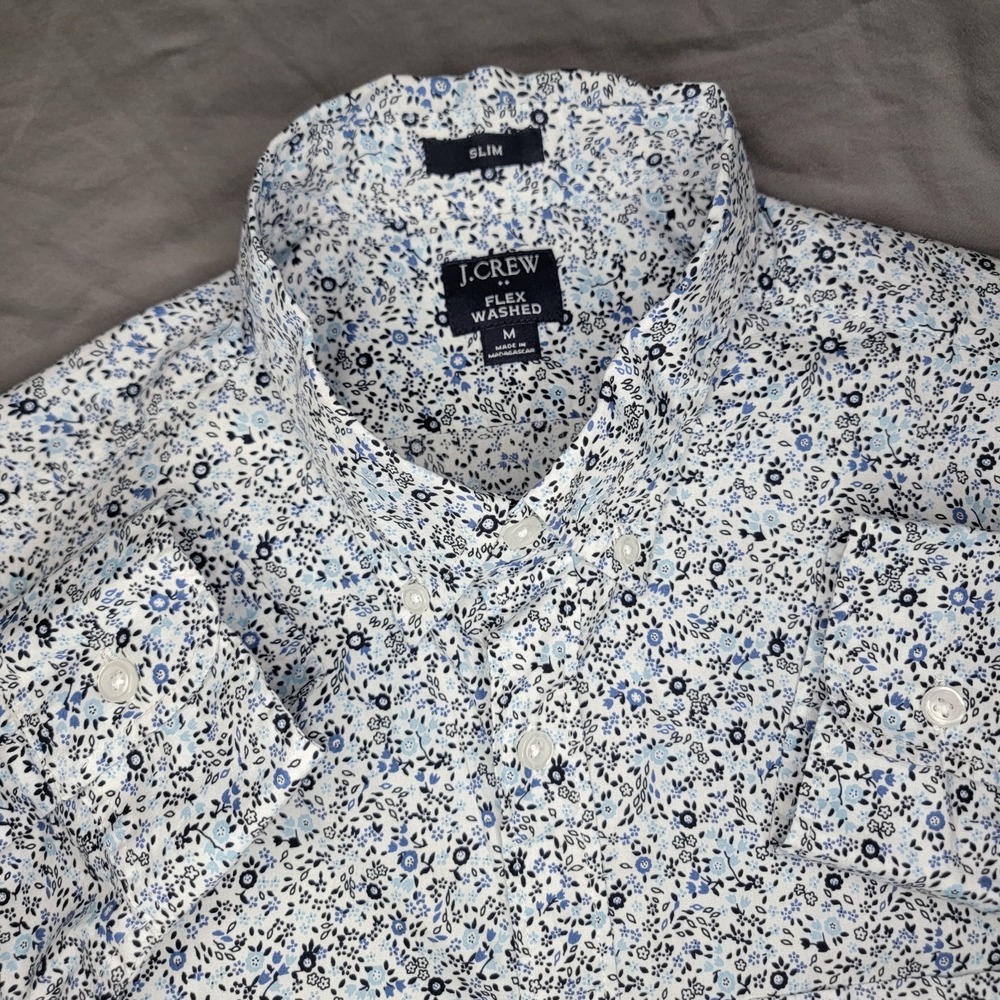 J.Crew Flex Washed Floral Print Shirt Men's Medium Multicolored Long Sleeve